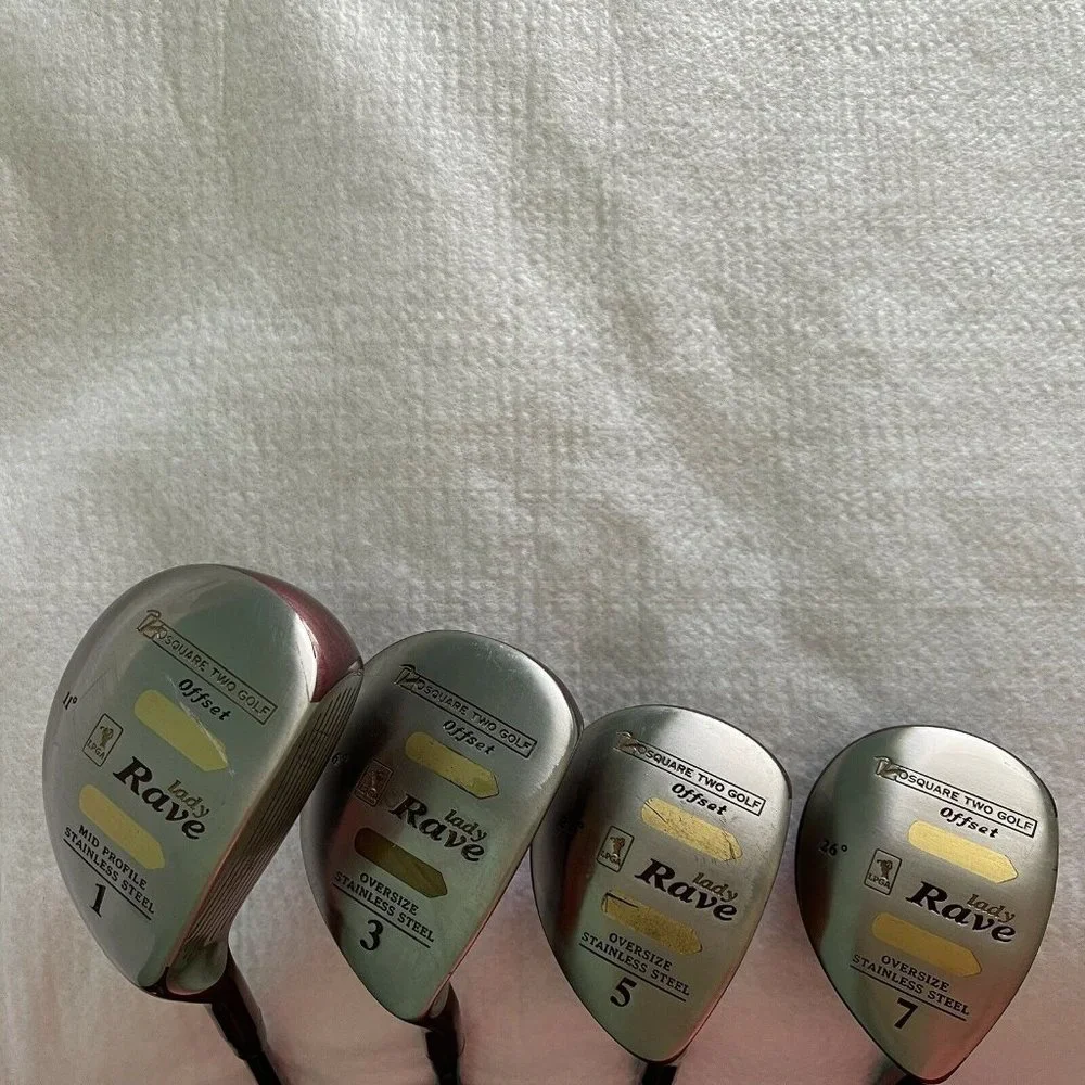 Square Two Lady Rave Oversize Mid Profile Stainless Driver Set 1 3 5 7 RH Ladies - Picture 1 of 12